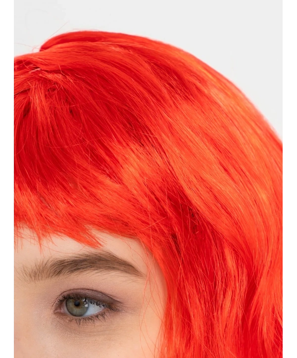 Kırmızı Renk Uzun Dalgalı Parti Peruğu