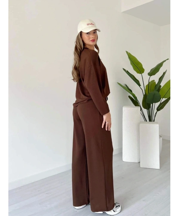 Kollu modal takım kahve