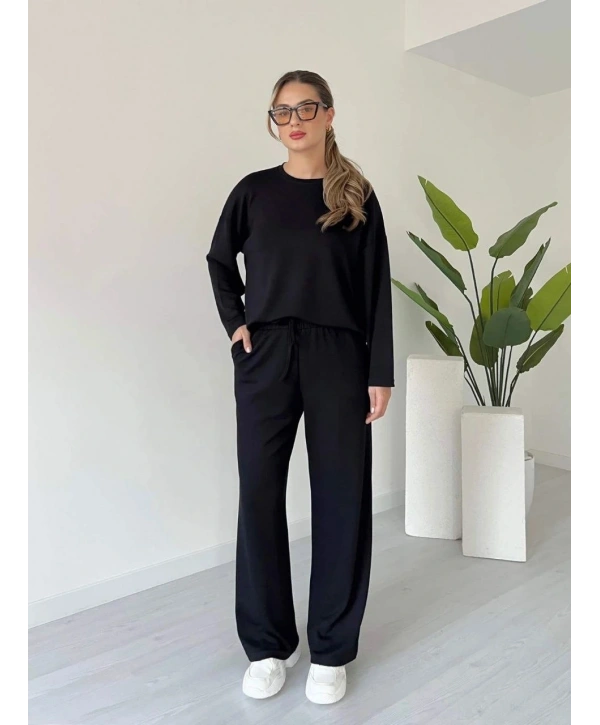 Kollu modal takım siyah