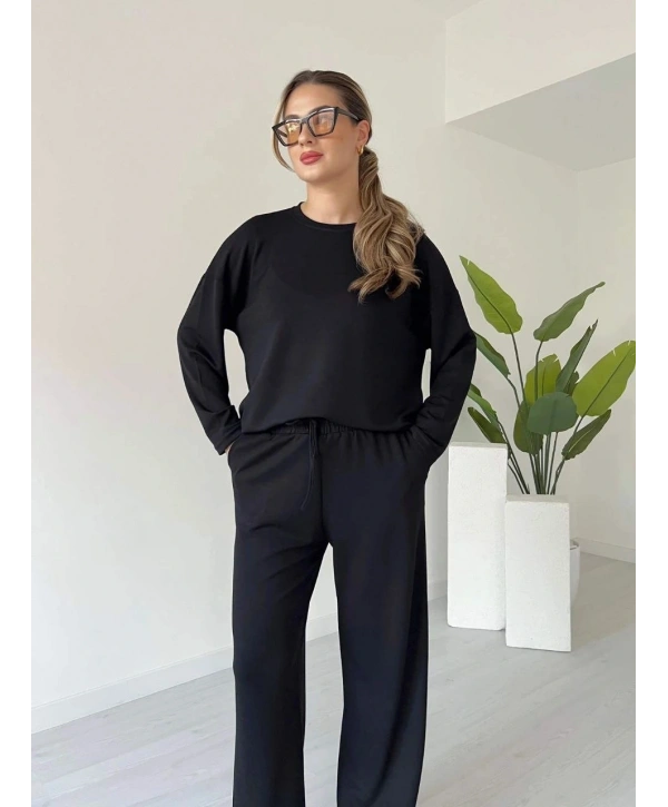 Kollu modal takım siyah