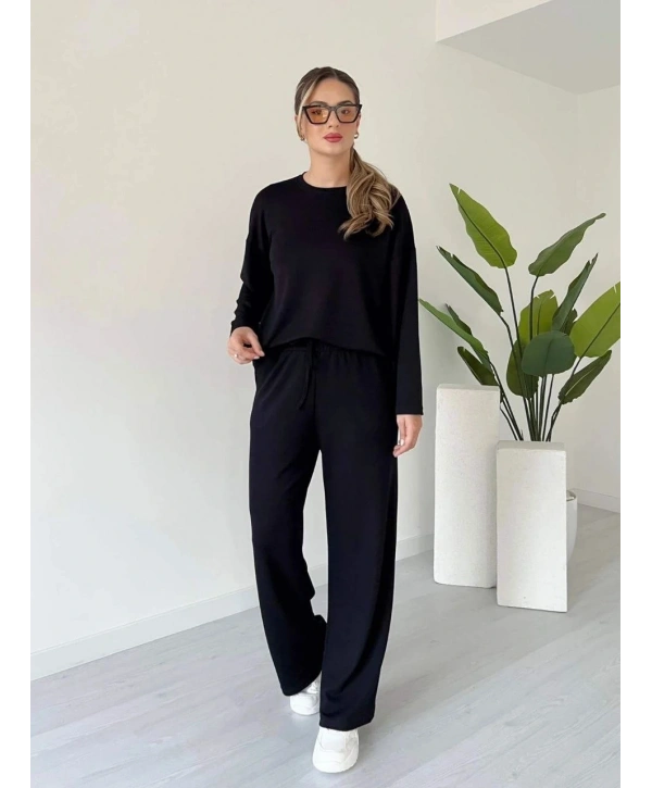 Kollu modal takım siyah