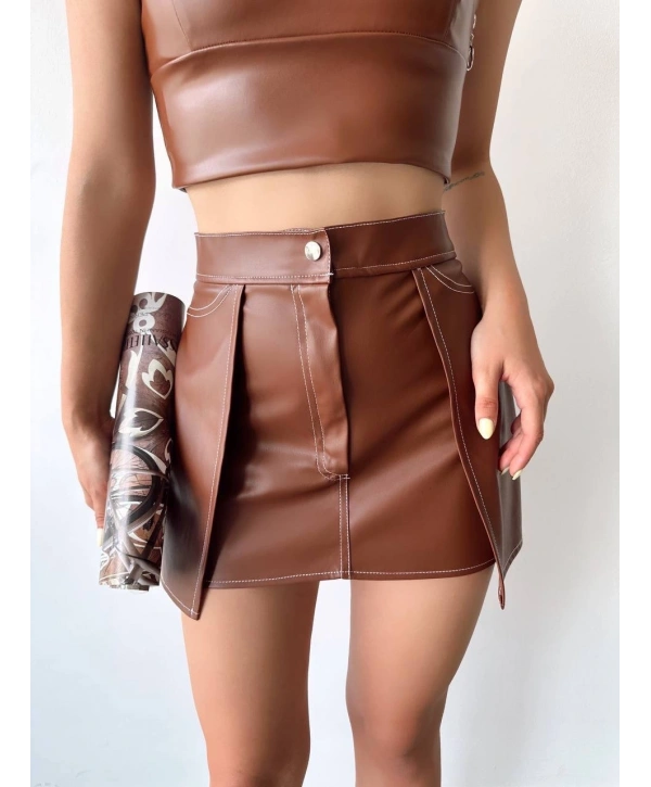 Kontrast deri etek kahve w260015