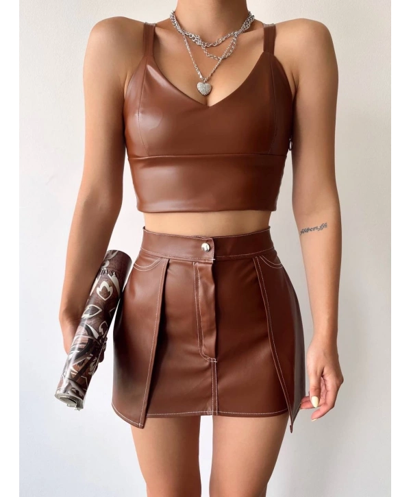 Kontrast deri etek kahve w260015