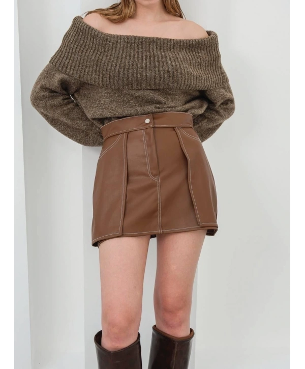 Kontrast deri etek kahve w260015
