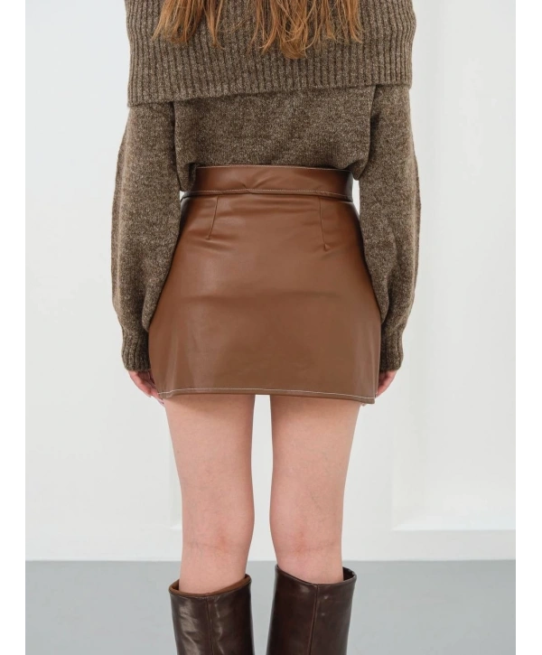 Kontrast deri etek kahve w260015