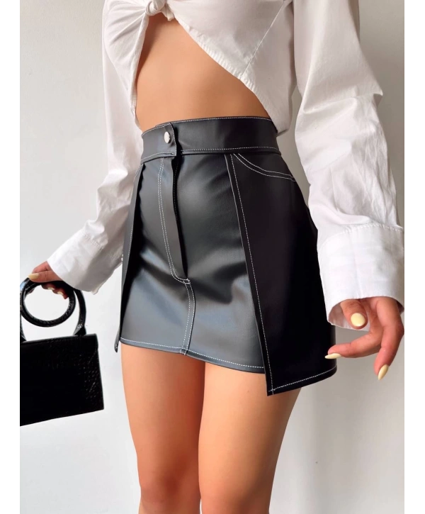 Kontrast deri etek siyah w260015