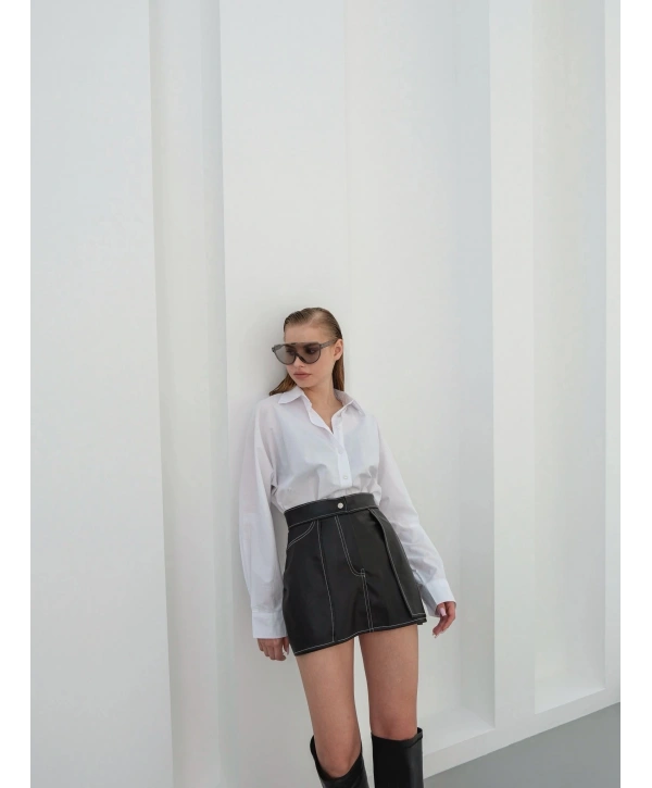 Kontrast deri etek siyah w260015