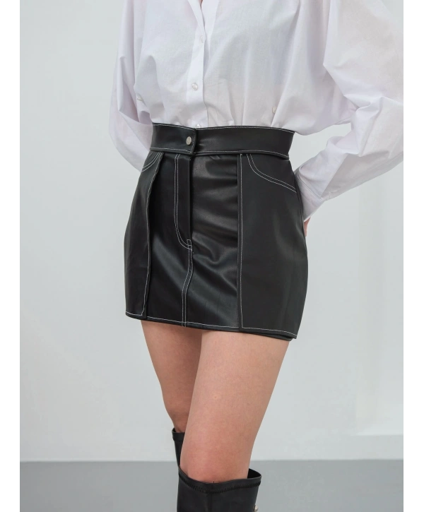 Kontrast deri etek siyah w260015