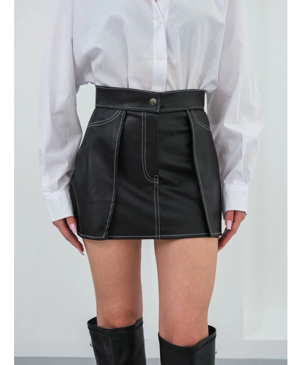 Kontrast deri etek siyah w260015