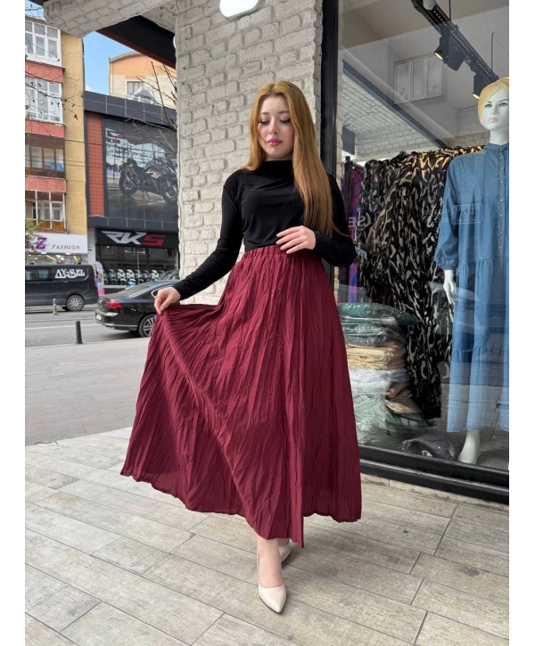 Kraş etek bordo