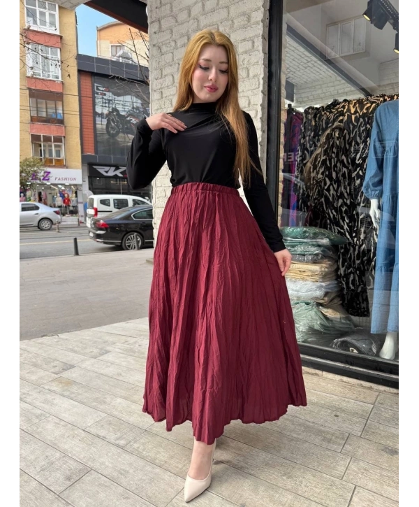 Kraş etek bordo