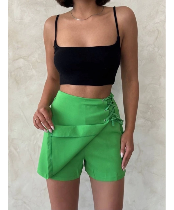 Kuş gözü şort etek yeşil s25819
