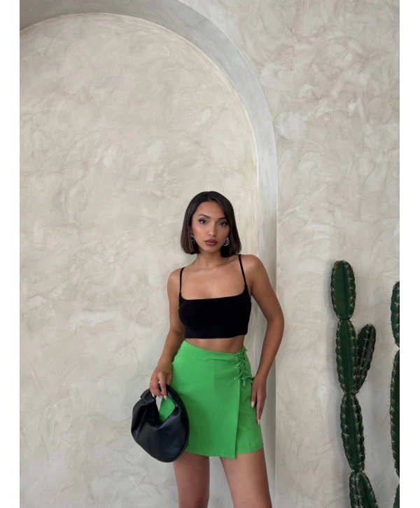 Kuş gözü şort etek yeşil s25819
