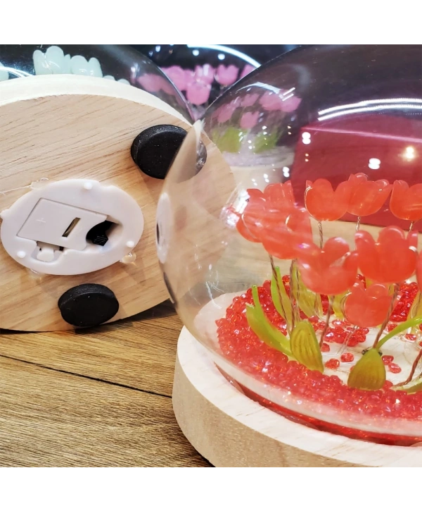 Led Işıklı Lale Cam Fanus