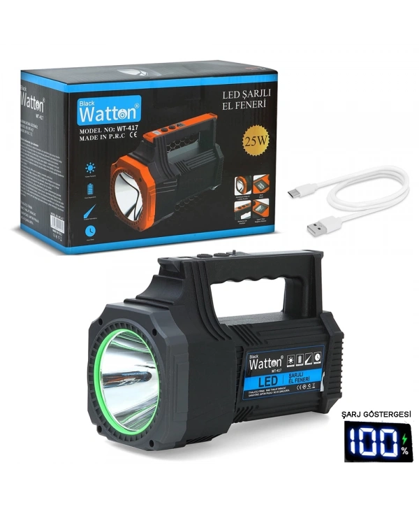 Led Şarjlı El Feneri 25w  Wt-417