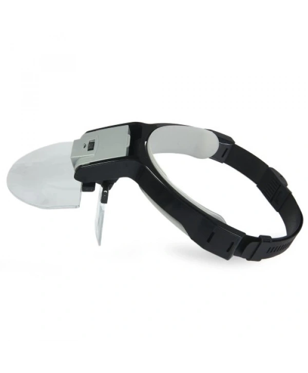 Lens Takmalı 5 Lenslı , Led Lambalı Şapka Tip Büyüteç