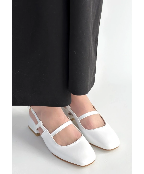 Liva Beyaz Cilt Topuklu Ayakkabı