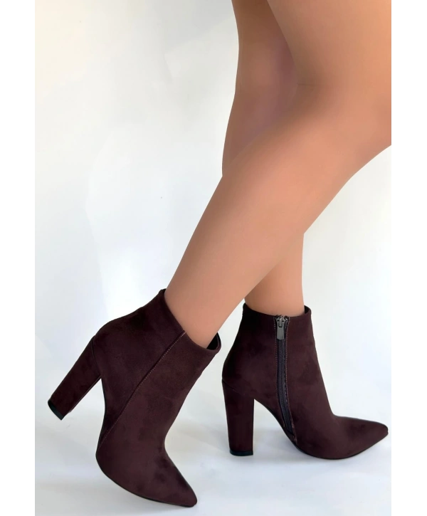 Loora Açık Kahve Süet Topuklu Bot