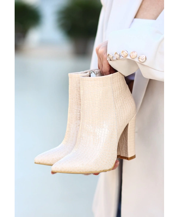 Loora Ten Rugan Desenli Topuklu Bot