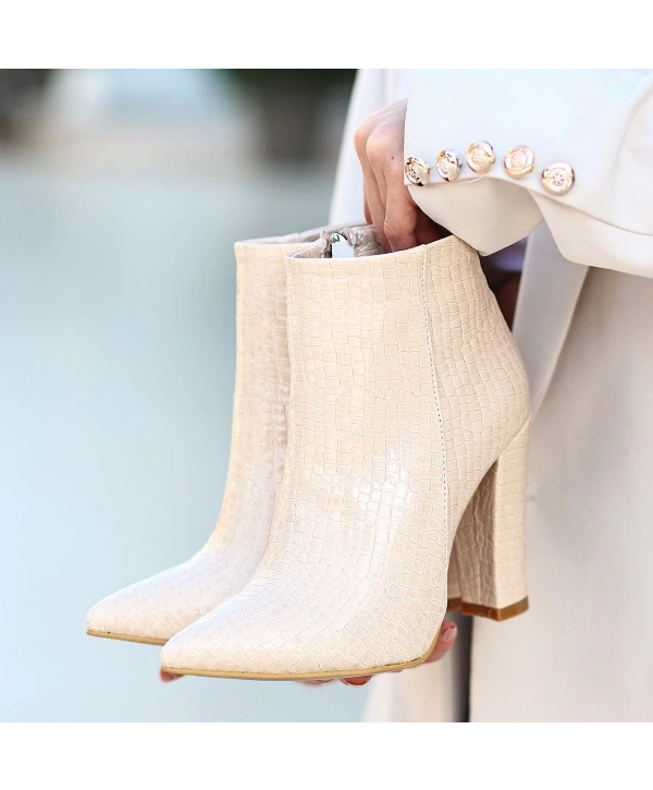 Loora Ten Rugan Desenli Topuklu Bot