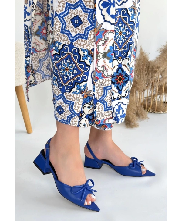 Lotta Mavi Cilt Topuklu Ayakkabı