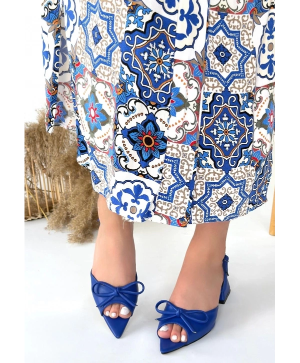 Lotta Mavi Cilt Topuklu Ayakkabı