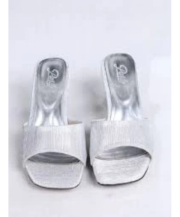 Luart Gümüş Simli Topuklu Terlik