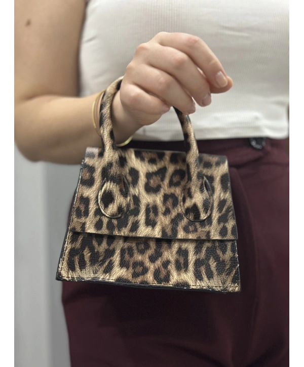 luxe leopar cilt çanta
