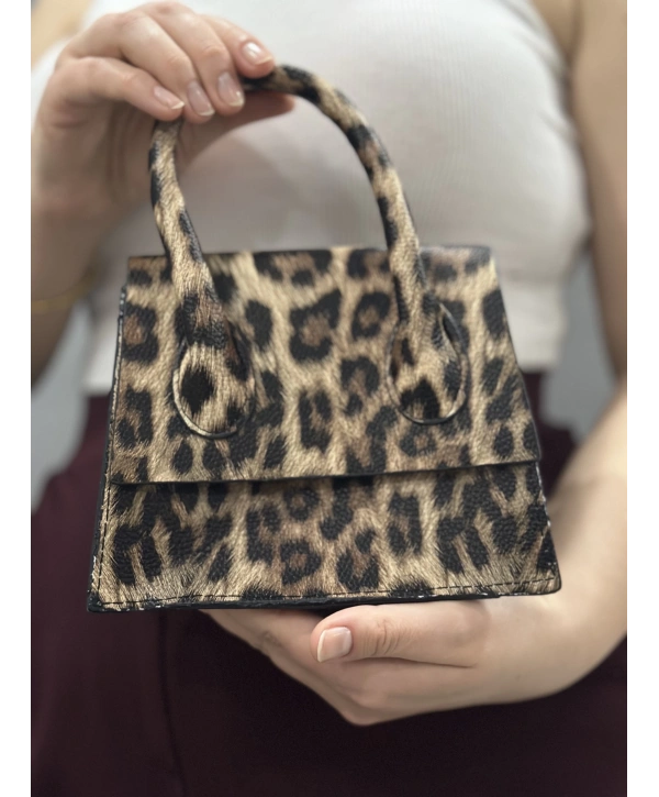 luxe leopar cilt çanta