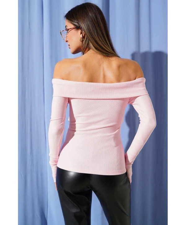 Madonna Çapraz Yaka Bluz Pembe t4331