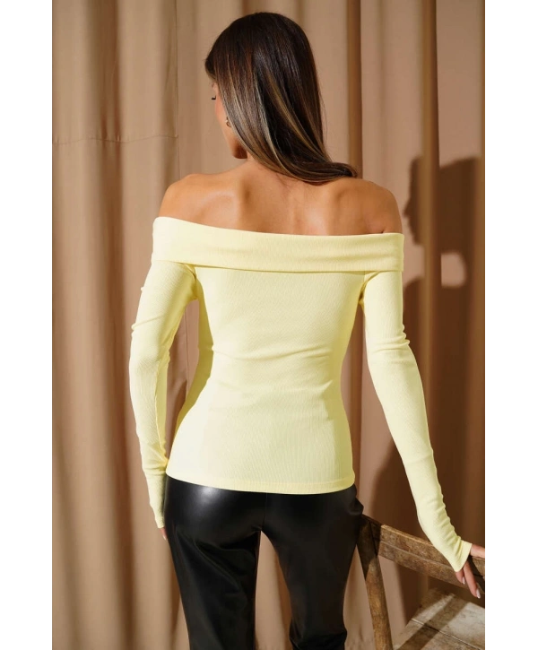 Madonna Çapraz Yaka Bluz Sarı t4331
