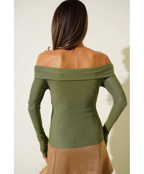 Madonna Çapraz Yaka Bluz Yeşil t4331