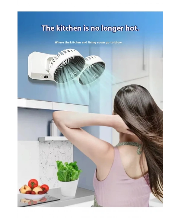 Masaüstü Dijital Ekranlı Çift Fanlı Led Işıklı Soğutucu Fan Ev Ofis Şarjlı Vantilatör