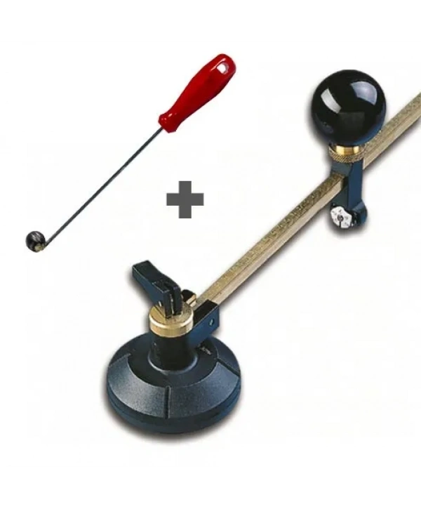 Menfez Açma Seti - Cam Kesme Pergeli 40 Cm + Küre Cam Tokmağı