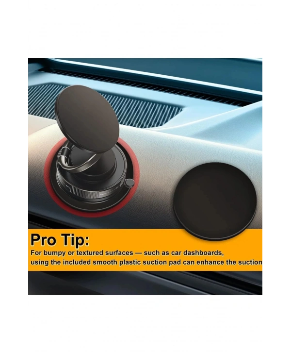 Metalik Magsafe Telefon Tutucu Tüm Yüzeylerle Uyumlu Vakumlu 360 Dönen Oynar Başlık