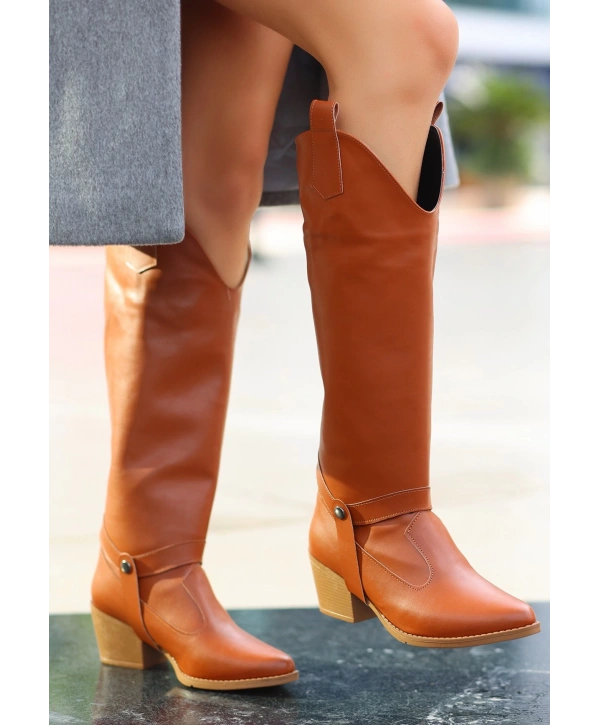 Milla Taba Cilt Tak Çıkar Topuklu Bot Ve Çizme