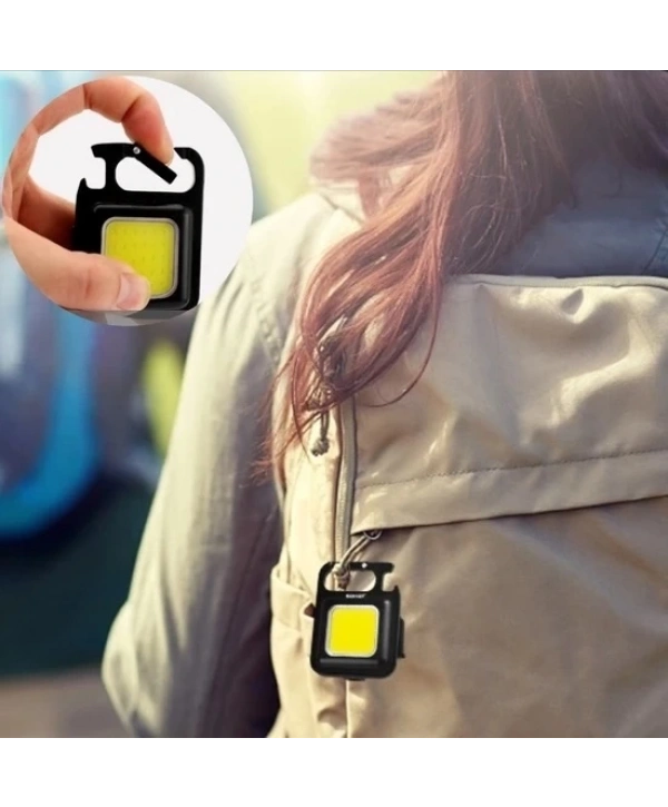 Mini 30 Ledli  Mıknatıslı Anahtarlık Flash Kamp Lambası Askılı Kapak Açacaklı Şarjlı Fener