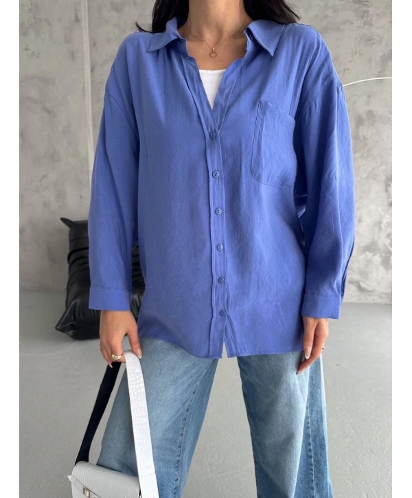 Modal oversize cepli gömlek