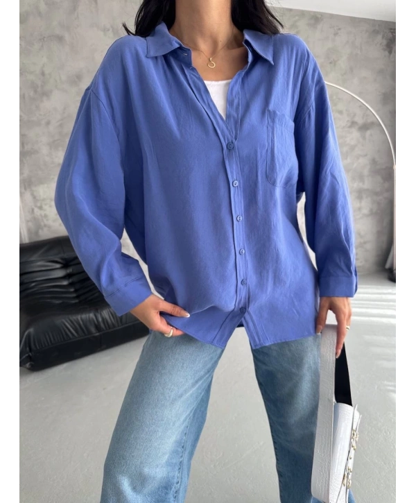 Modal oversize cepli gömlek