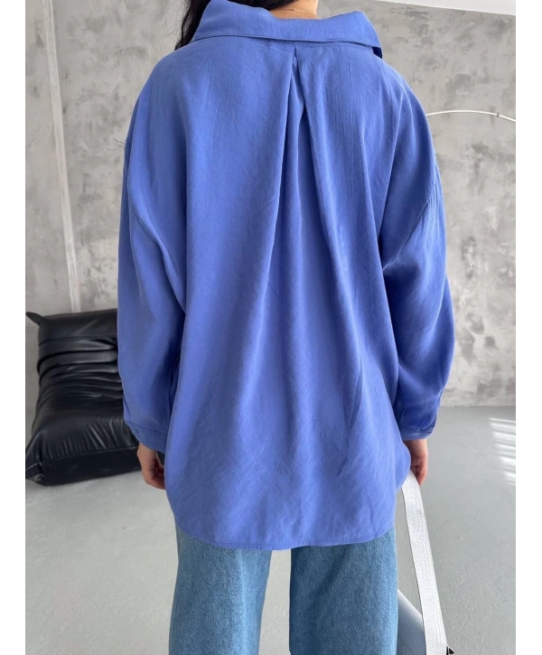 Modal oversize cepli gömlek