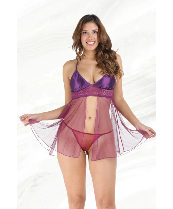 Mor Tül Gecelik - 672