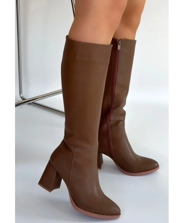 Morena Vizon Cilt BejTopuklu Çizme
