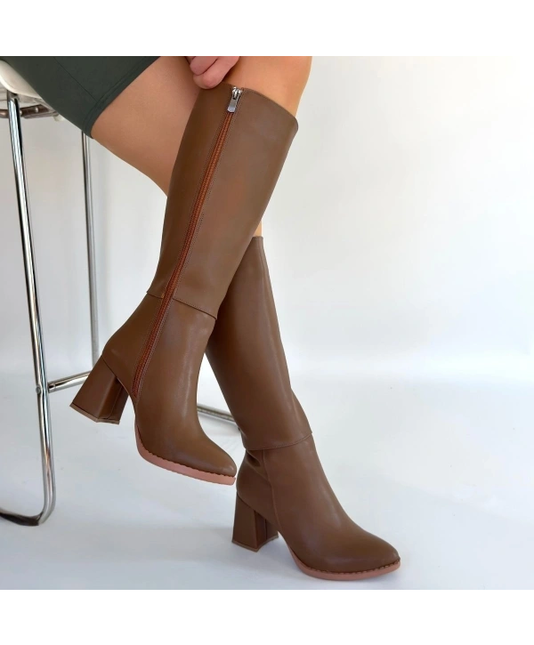 Morena Vizon Cilt BejTopuklu Çizme