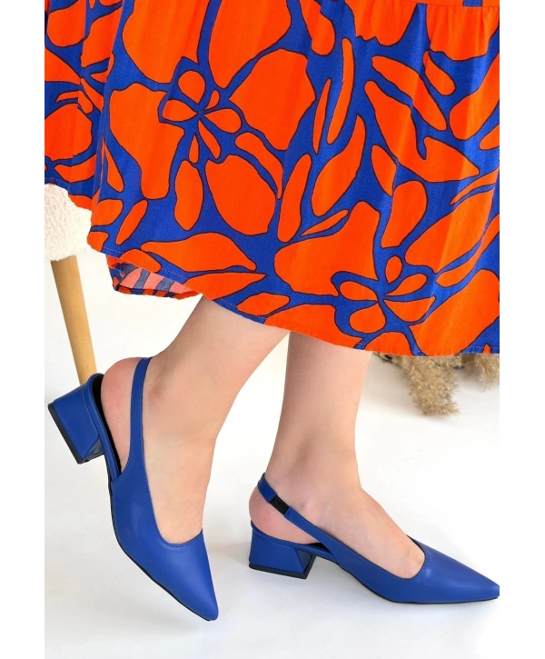 Morji Mavi Cilt Topuklu Ayakkabı