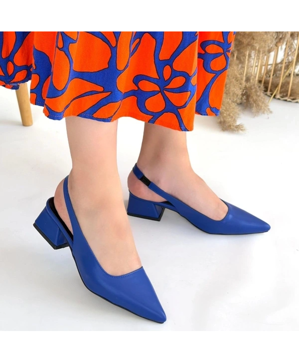 Morji Mavi Cilt Topuklu Ayakkabı