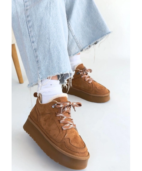 Muden Taba Süet Bağcıklı Bot