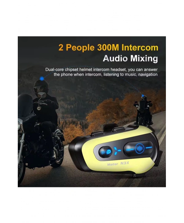 N3x Rgb Işıklı Intercom 3 Kişi Bağlantılı 1000mah Motosiklet Bluetooth Kulaklık Seti