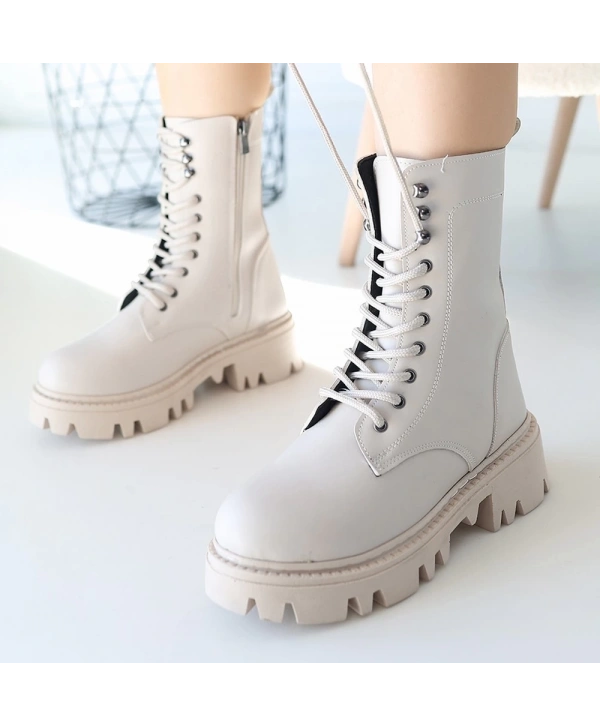 Neole Bej Cilt Bağcıklı Bot