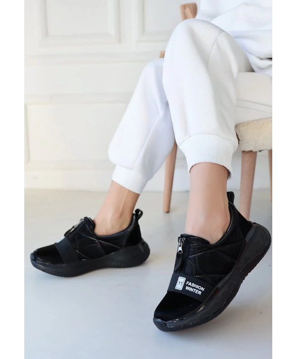 Nikeo Siyah Paraşüt Siyah Tabanlı Spor Ayakkabı