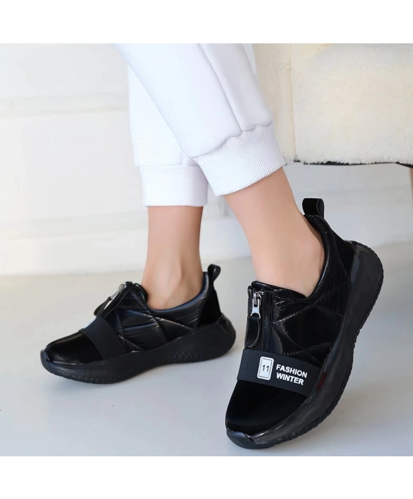 Nikeo Siyah Paraşüt Siyah Tabanlı Spor Ayakkabı